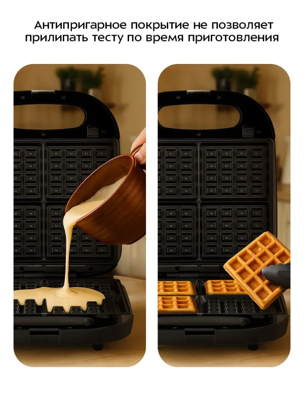 Вафельница для бельгийских вафель КТ-4688- 1400 Вт Вафельница для бельгийских вафель КТ-4688- 1400 Вт