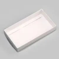 Кондитерская упаковка, коробка белая с PVC крышкой, 18&times;10&times;3 см