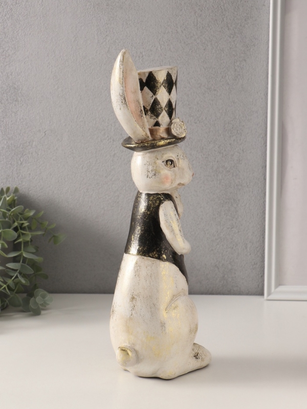 Сувенир полистоун Сувенир полистоун "Зайчик в цилиндре" 9х14х38 см