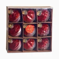 Набор ёлочных шаров &laquo;Таффи&raquo;, 9 шт., d=8 см, красный