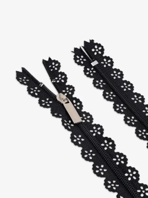 Молния &laquo;Спираль&raquo;, №3, неразъёмная, ажурная, замок автомат, 50 см, чёрная