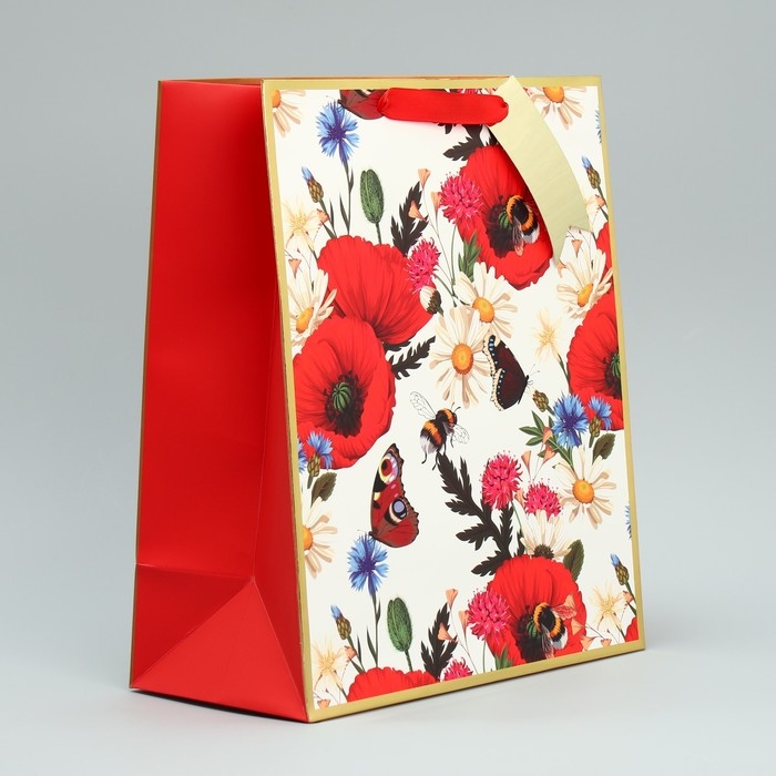 Пакет подарочный, упаковка, «Яркий букет», 30.5 х 25.4 х 12.7 см Пакет подарочный, упаковка, «Яркий букет», 30.5 х 25.4 х 12.7 см