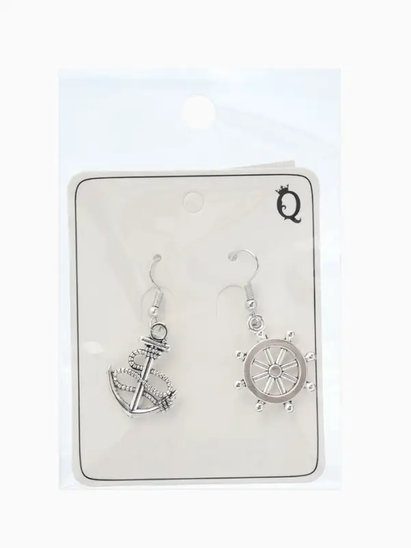 Серьги металл &laquo;Морячка&raquo;, цвет чернёное серебро