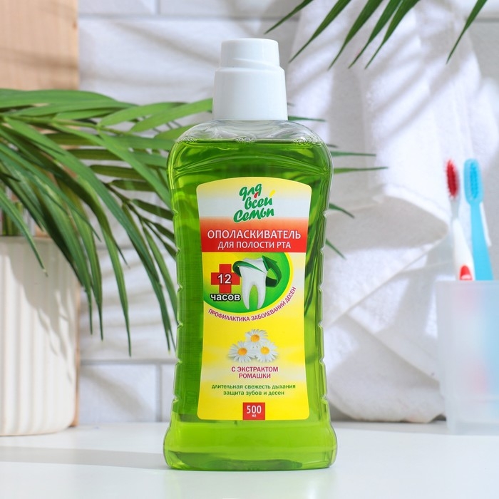 Ополаскиватель для полости рта  Ополаскиватель для полости рта "Для всей семьи" С ромашкой, 500 мл