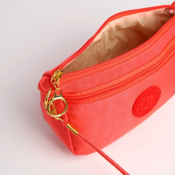 Сумка женская кросс-боди на молнии, 18&times;6.5&times;12 см, однотонная, розовая