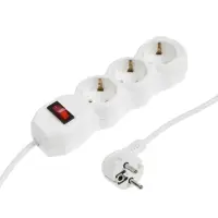 Удлинитель Luazon Lighting ECO, 3 розетки, 4.5 м, 16 А, 3500 Вт, ПВС 3&times;1 мм2, с заземлением, с выключателем