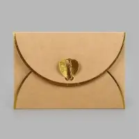 Конверт подарочный для сертификата, 10.5&times;7.2 см, крафт с золотым тиснением