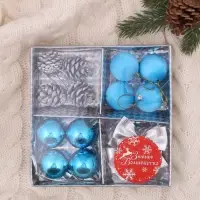 Ёлочные игрушки &laquo;Карнавал&raquo;, набор 16 шт. (4 бантика, 4 шишки, 8 шаров) серебристый/голубой