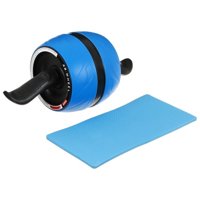 Ролик для пресса ONLYTOP, 40х19х19 см, с ковриком, цвет синий Ролик для пресса ONLYTOP, 40х19х19 см, с ковриком, цвет синий
