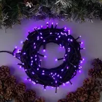 Гирлянда &laquo;Нить&raquo; 20 м, IP44, тёмная нить, 200 LED, свечение фиолетовое, 8 режимов, 220 В