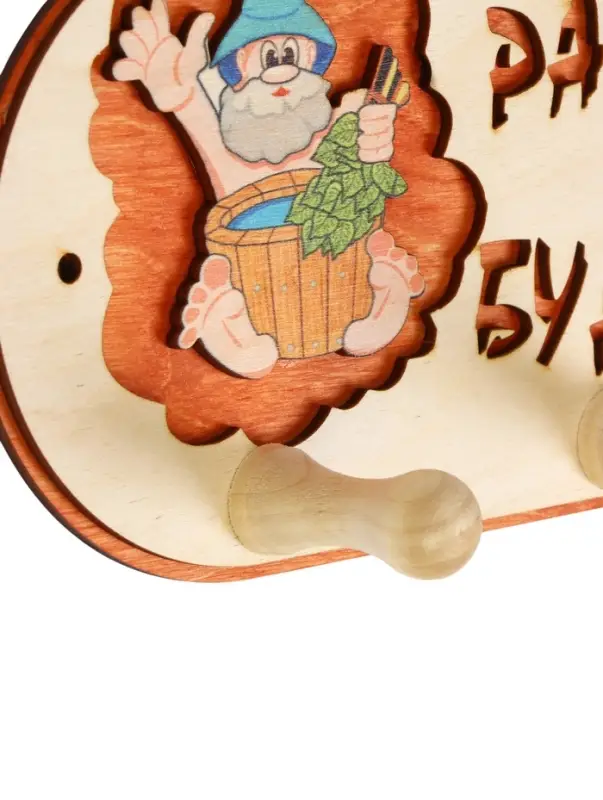 Вешалка для бани и сауны &laquo;Будет жарко&raquo;, деревянная, 31&times;5.7&times;12.5 см, 3 крючка, &laquo;Добропаровъ&raquo;