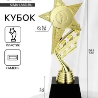 Кубок, наградная фигура &laquo;Звезда&raquo;, подставка пластик, золото, 24&times;10.1&times;7.8 см