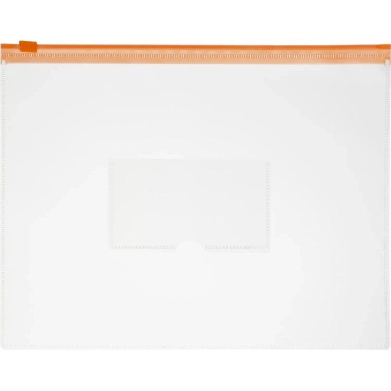 Папка-конверт на молнии А5 150мкм прозрачн.,с карманом д/визитки 10шт/уп