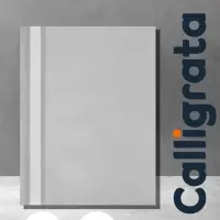 Папка-скоросшиватель Calligrata, А4, 120 мкм, серая, прозрачный верх