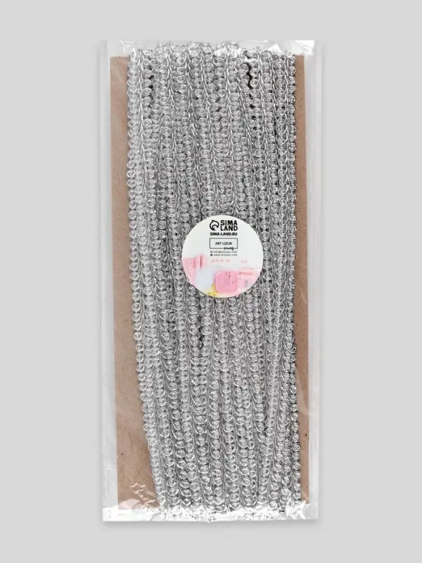 Тесьма декоративная &laquo;Шанель&raquo;, 8 мм, 10&plusmn;1 м, цвет серебряный