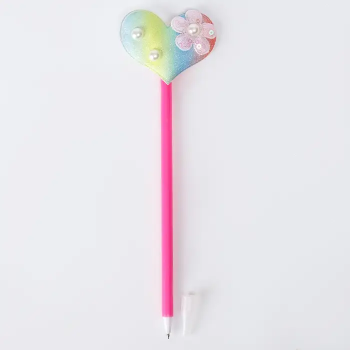 Ручка «Радужное сердце», синие чернила, МИКС Ручка «Радужное сердце», синие чернила, МИКС