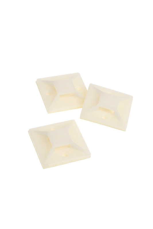 Площадка под хомут-стяжку ТУНДРА, 40х40 мм, цвет белый, 25 шт Площадка под хомут-стяжку ТУНДРА, 40х40 мм, цвет белый, 25 шт