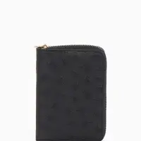 Кошелёк на молнии, 13&times;2&times;9 см, с принтом, чёрный