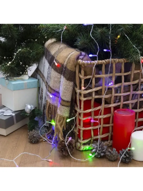 Гирлянда &laquo;Нить&raquo; 2.5 м, IP20, прозрачная нить, 25 LED, свечение RG/RB, мигание, 220 В