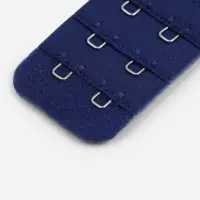 Застёжка для бюстгальтера, удлинитель, 3 ряда 2 крючка, 3.2&times;10.5 см, 5 шт., тёмно-синяя