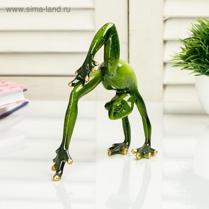 Сувенир полистоун  Сувенир полистоун "Лягуха делает мостик" 14х5,5х12,5 см