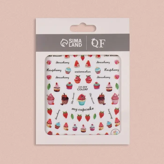 Наклейки для ногтей «Сладости», разноцветные