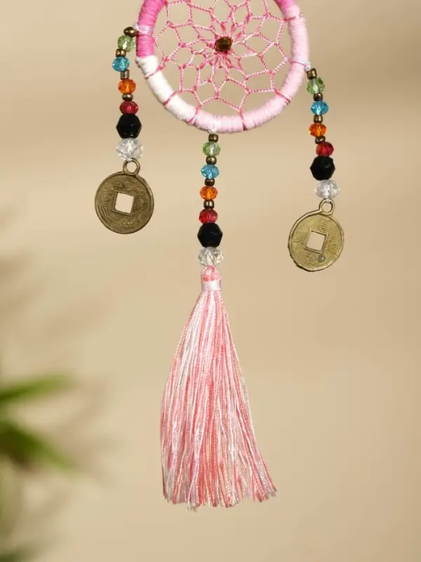 Брелок &laquo;Ловец снов&raquo;, 4&times;15 см, бледно-розовый