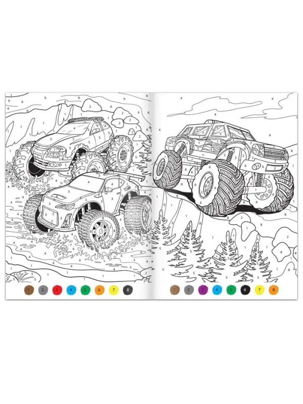 Раскраска по номерам &laquo;Мегатачки&raquo;, 16 стр., формат А4