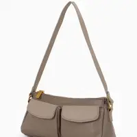 Сумка женская багет TEXTURA на молнии, 27&times;8&times;13 см, бежево-серая