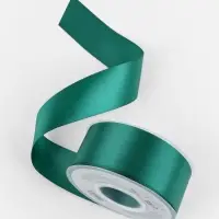 Лента атласная TEIRA, двухсторонняя, 38 мм, 25&plusmn;1 м, зелёная №0589
