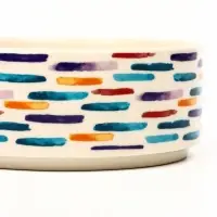 Миска &laquo;Акриловые полоски&raquo;, 180 мл, 10.5&times;10.5&times;4 см, керамика, бежевая