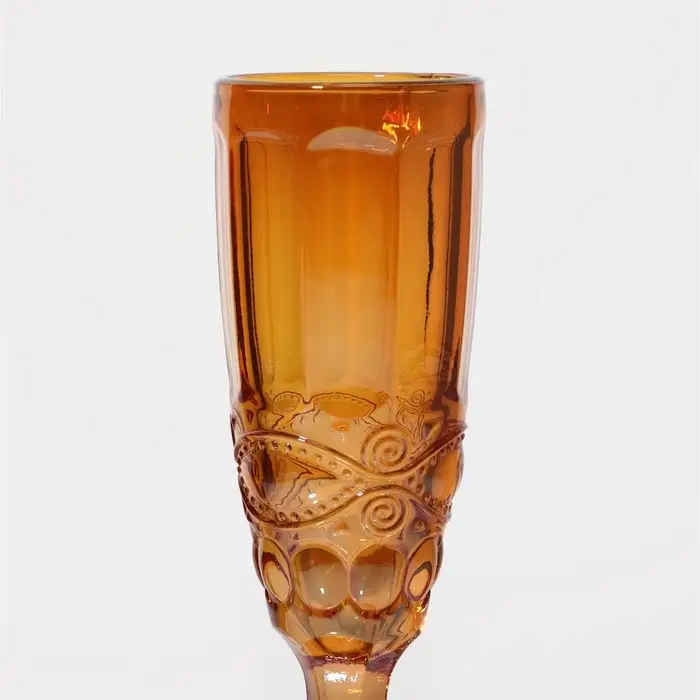 Бокал из стекла для шампанского Magistro «Ла-Манш», 160 мл, 7×20 см, цвет янтарный Бокал из стекла для шампанского Magistro «Ла-Манш», 160 мл, 7×20 см, цвет янтарный