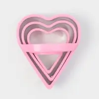 Формы для печенья KONFINETTA &laquo;Сердце&raquo;, набор 3 шт., металл, розовые