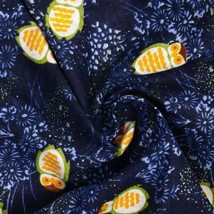 Ткань для рукоделия, х/б, совы на синем, лоскут 100&times;50 см