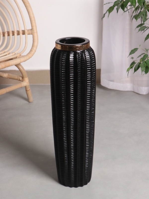 Ваза керамика напольная Ваза керамика напольная "Хейден" 59х14 см, чёрный
