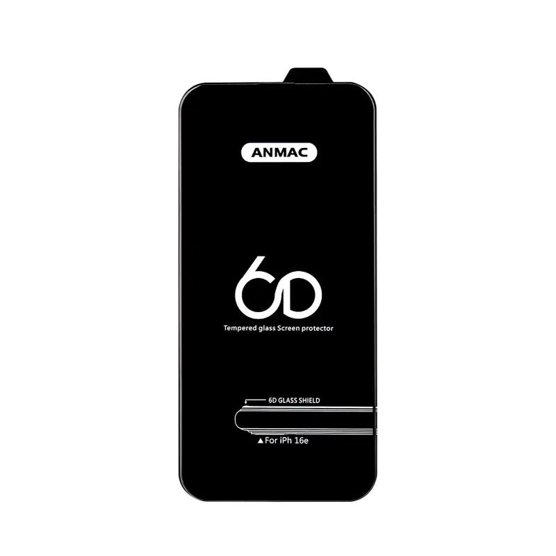 Защитное стекло для iPhone 16e Anmac 6D Black без упаковки Арт. 1137553 (10 шт./уп.)