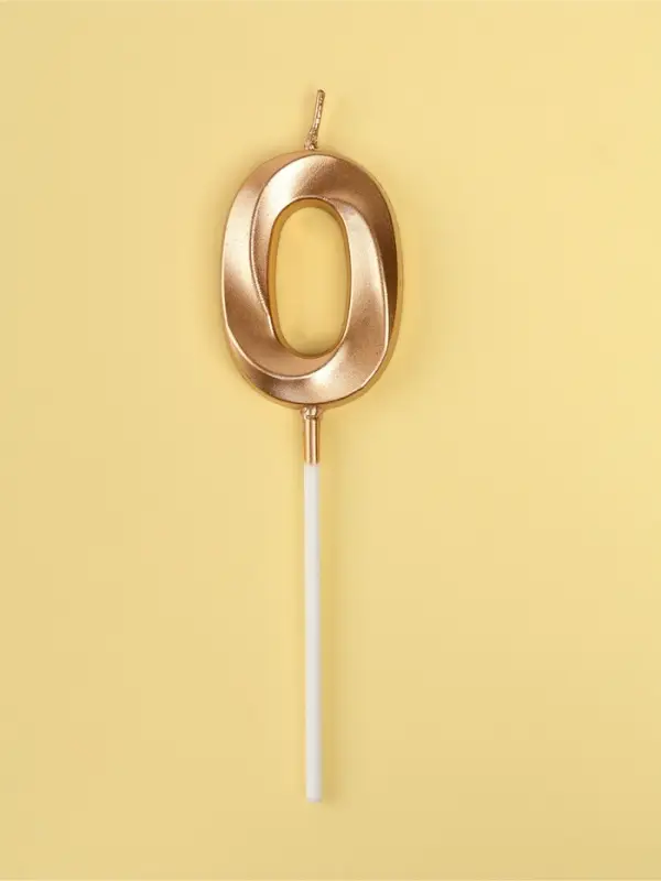 Свеча в торт на шпажке &laquo;Грань&raquo;, цифра 0, шампань, 5 см