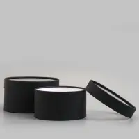 Набор подарочных коробок 2 в 1 круглых, черная, с окном, 21&times;11 - 18&times;10 см