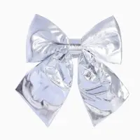 Ёлочная игрушка &laquo;Зимнее волшебство. Бант лоск&raquo; пластик, 24&times;26 см, серебро