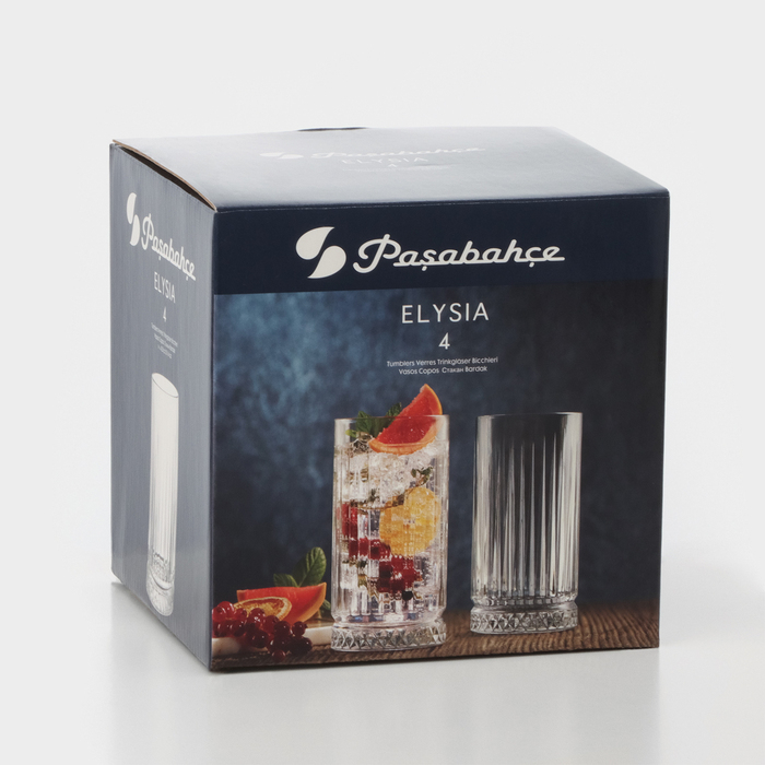 Набор стеклянных стаканов Elysia, 450 мл, 4 шт