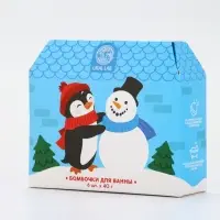 Бомбочки для ванны в домике «Пингвин», набор 6 шт х 40 г, URAL LAB