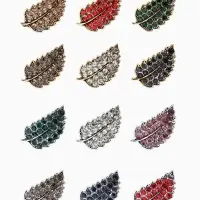 Брошь "Листик" маленький,  (фас 12шт), цвет МИКС