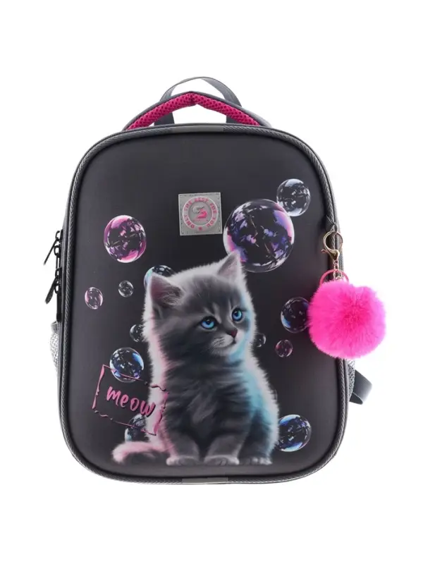 Рюкзак каркасный, школьный, 38×30×16 см, эргономичная спинка «Котенок с пузырями» Рюкзак каркасный, школьный, 38×30×16 см, эргономичная спинка «Котенок с пузырями»
