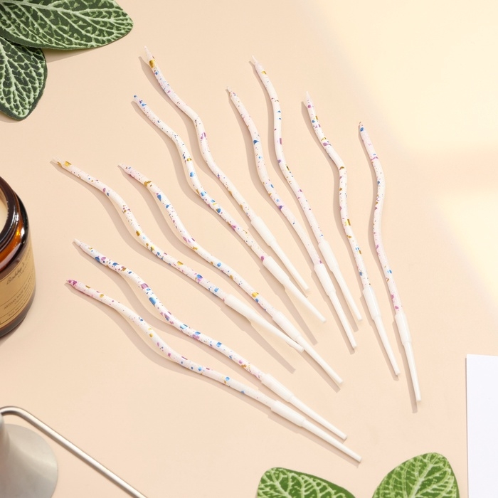 Свечи для торта Свечи для торта "Серпантин. Клякса", 10 шт, белые