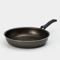 Сковорода &laquo;Классика атлас&raquo;, d=26 см, стеклянная крышка, пластиковая ручка, антипригарное покрытие, алюминий, коричневая