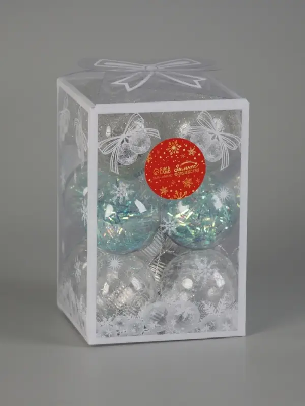 Ёлочные игрушки &laquo;Калейдоскоп&raquo;, шары новогодние, d=6 см, набор 12 шт., МИКС