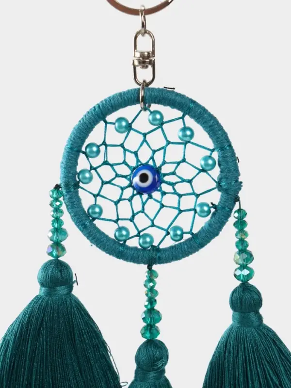 Брелок Брелок "Ловец снов" 17 см, цв. бирюзовый