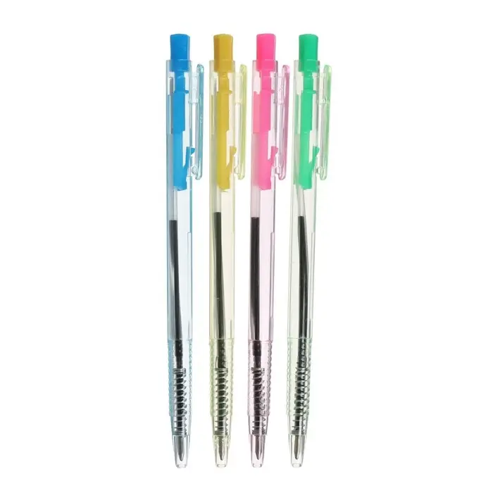 Ручка шариковая Calligrata, автоматическая, тонированный прозрачный корпус, МИКС Ручка шариковая Calligrata, автоматическая, тонированный прозрачный корпус, МИКС