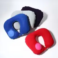 Подушка надувная для шеи, дорожная, с насосом, 47&times;27 см, МИКС