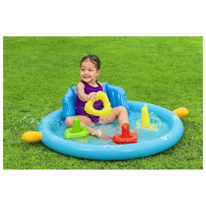 Бассейн надувной «Ракушка», 115 х 89 х 76 см, с навесом, от 6 месяцев, 52568 Бассейн надувной «Ракушка», 115 х 89 х 76 см, с навесом, от 6 месяцев, 52568